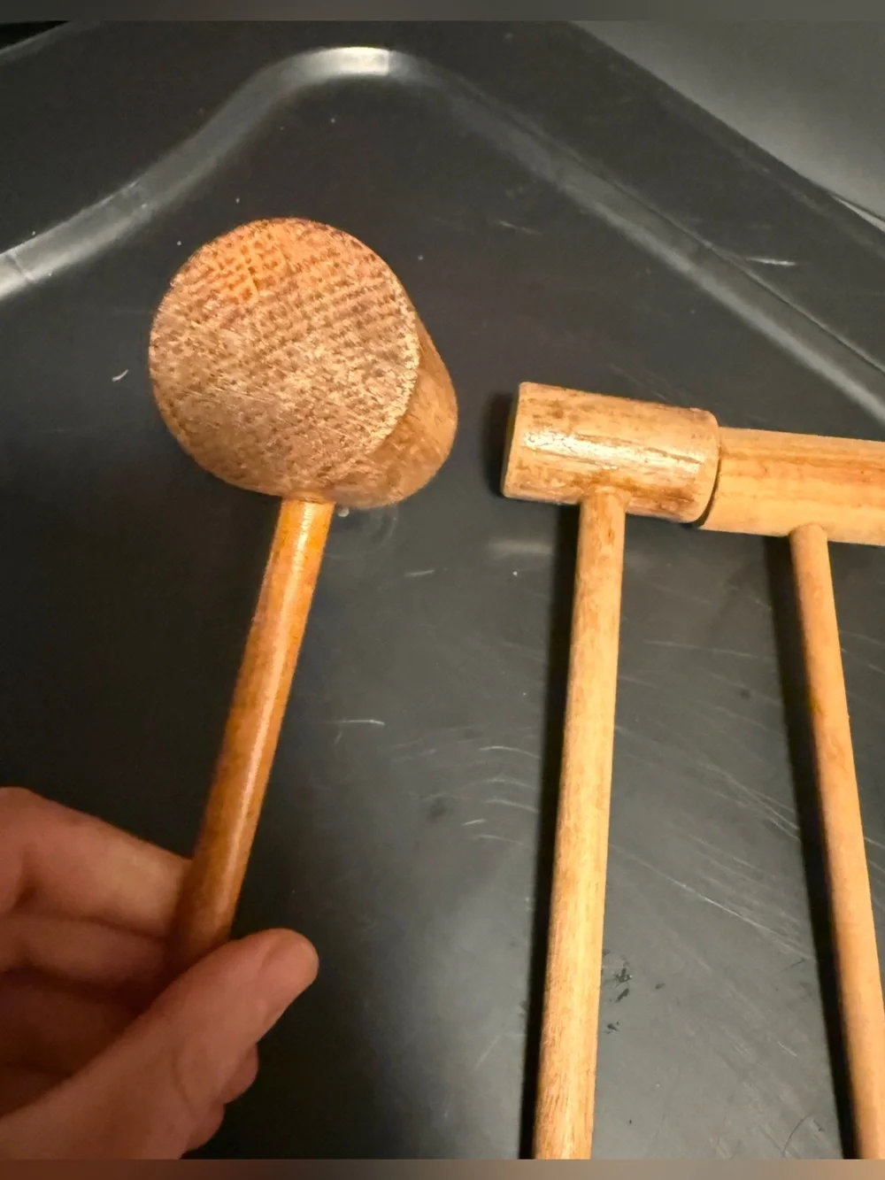 traditional wooden mallets, commonly used for tasks like cracking shellfish,